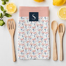 Search for pink flamingo pattern tea towels Flamingos