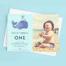Search for whale 1st birthday invitations Kids birthday party