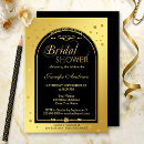 Search for gold confetti bridal shower invitations Black