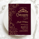 Search for burgundy and gold quinceanera invitations For her