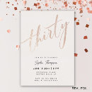 Search for rose gold thirty birthday invitations Simple