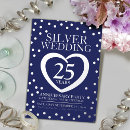 Search for navy silver anniversary invitations Blue