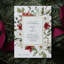 Search for poinsettia flower invitations Gold foil