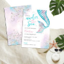 Search for little mermaid party invitations Watercolor