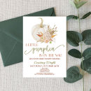 Search for little pumpkin on the way baby shower invitations October