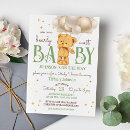 Search for brown teddy bear baby shower invitations Bearly wait