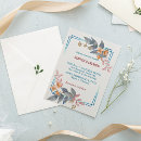Search for turquoise flowers wedding invitations Orange