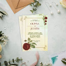 Search for red flower wedding invitations Burgundy