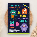 Search for little monster birthday invitations Cartoon
