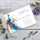 Search for elegant peacock bridal shower invitations Blue