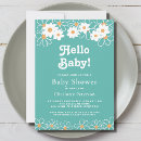 Search for rectangle daisy baby shower invitations Modern