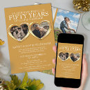 Search for golden wedding anniversary invitations Heart