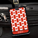 Search for canada flag luggage tags Red and white