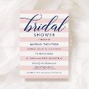 Search for navy and pink bridal shower invitations Elegant