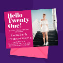 Search for hot pink 21st birthday invitations Trendy