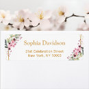 Search for blossoms return address labels Pink flowers