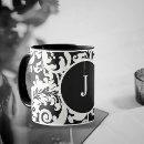 Search for black and white damask mugs Modern