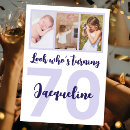 Search for purple 70th birthday invitations Script