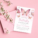 Search for pink butterfly invitations Watercolor