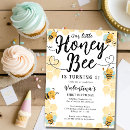 Search for bee 1st birthday invitations Honey