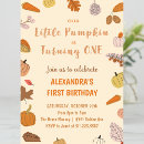 Search for pumpkin is turning one invitations Orange