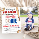 Search for baseball 1st birthday invitations Batter up