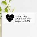 Search for engagement party return address labels Black and white
