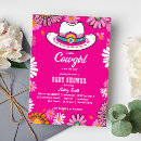 Search for cowgirl baby shower invitations Pink