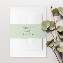 Search for green invitation belly bands Bride and groom