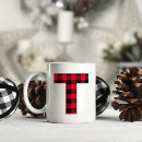 Search for red and black plaid mugs Monogrammed