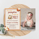 Search for our little pumpkin is turning one invitations Gender neutral