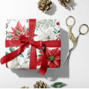 Search for red and white poinsettias wrapping paper Christmas flower
