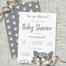 Search for footprint baby shower invitations Grey