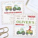 Search for 2nd boy birthday invitations Tractor
