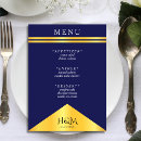 Search for blue and gold wedding menus Geometric