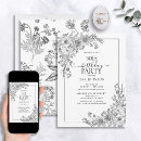 Search for black and white floral invitations Typography