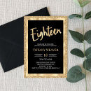 Search for eighteen birthday invitations Gold