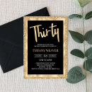 Search for gold glitter 30th birthday invitations Thirty