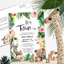 Search for twin monkey baby shower invitations Safari