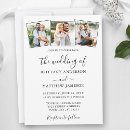 Search for 3 photo wedding invitations Black and white