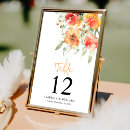 Search for orange watercolor table cards Flowers
