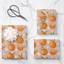 Search for orange fruit wrapping paper Green leaves
