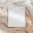 Search for snowflakes note cards Pink