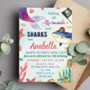 Search for shark or mermaid invitations Watercolor