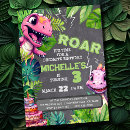 Search for dinosaur chalkboard birthday invitations For kids