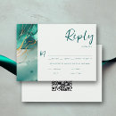 Search for emerald green and gold wedding rsvp cards Qr code