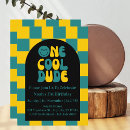 Search for one cool dude birthday invitations Blue