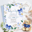 Search for watercolor floral baby shower invitations Blue