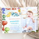 Search for two rex birthday invitations Cute