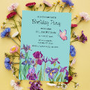 Search for iris flower party invitations Purple
